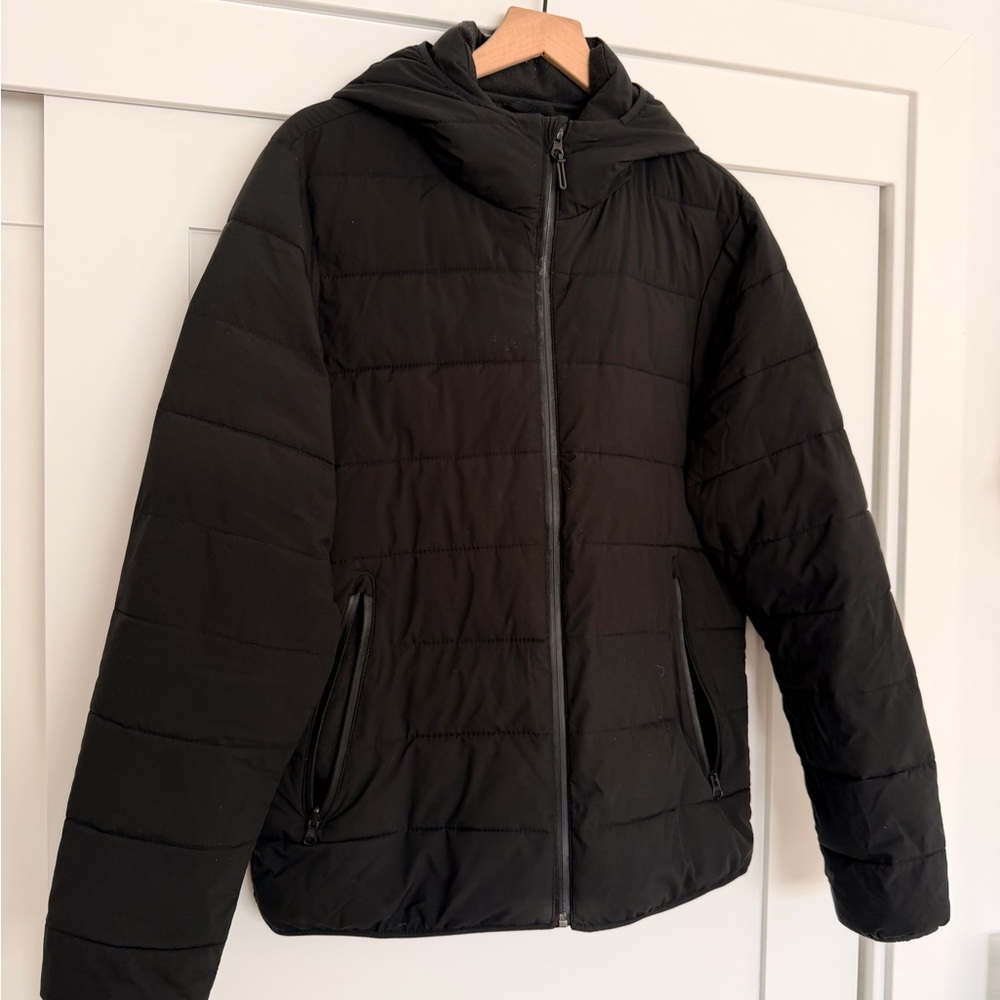 Abercrombie & Fitch Black Hooded Puffer Jacket